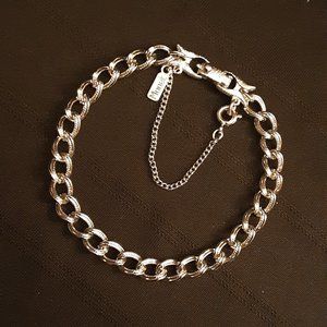 Vintage Silvertone Charm Bracelet  Signed MONET